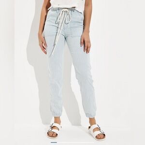 AE American Eagle Tomgirl Jogger Indigo Stripe Size 2 Regular